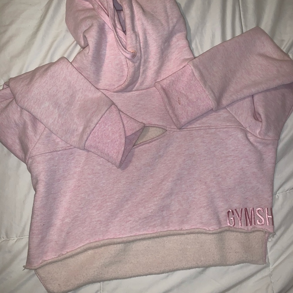 pink gymshark cropped hoodie!